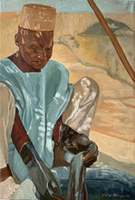 Load image into Gallery viewer, This African painting for sale is of a Kano cloth dyer
