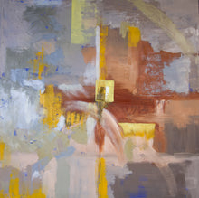 Load image into Gallery viewer, large original abstract oil painting in earth and blue tones